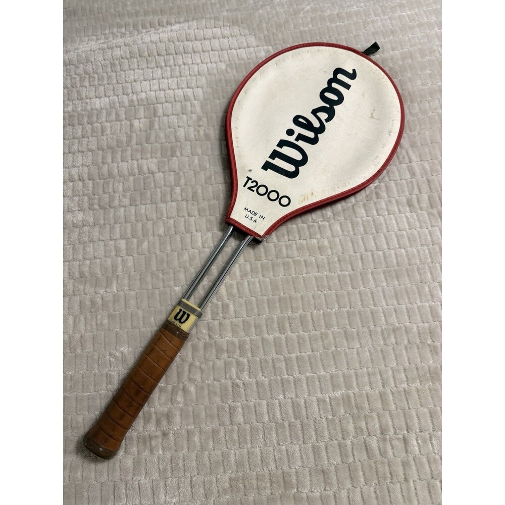 Vintage Wilson T2000 Tennis Racquet Made in USA Jimmy Connors Steel w/ Cover
